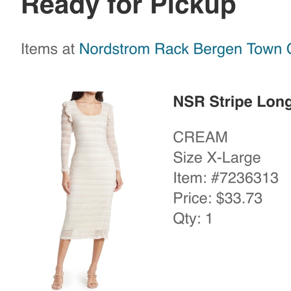 Cream dress worn once. Great for wedding events or a baby shower